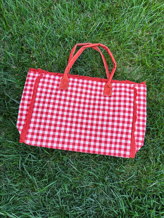 Red Gingham Tote Bag❤️
